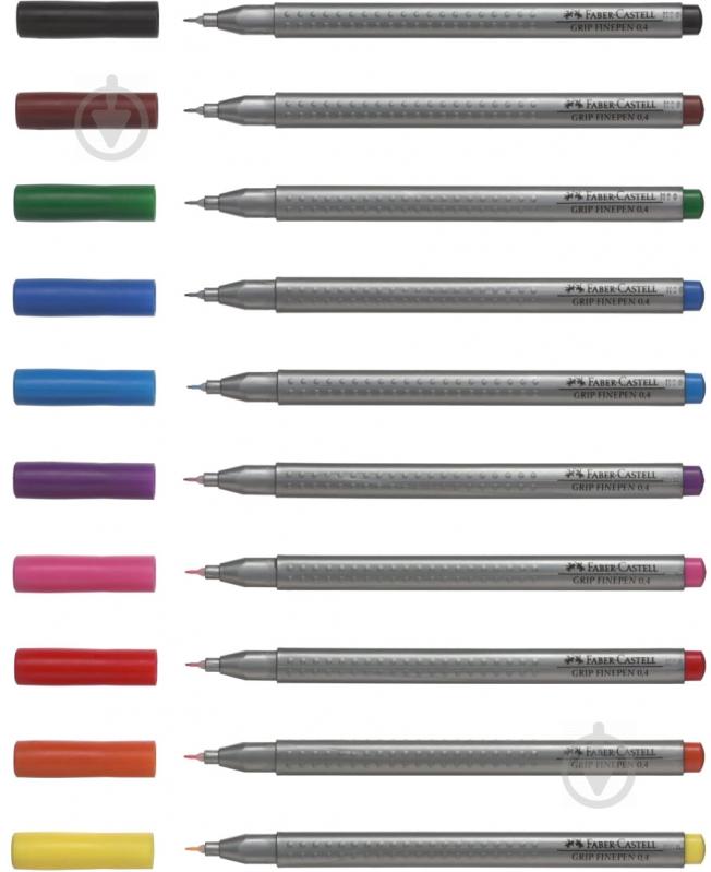 Набір лінерів Faber-Castell Grip Fine Pen 0,4 мм 10 шт. різнокольоровий - фото 3