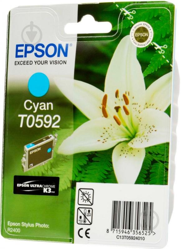 Картридж Epson  Т0592 Сyan C13T05924010 синий C13T05924010 - фото 1