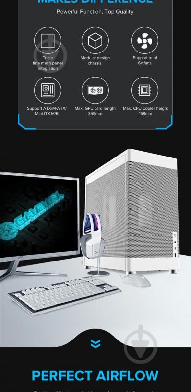 Корпус GameMax без БП MeshBox PRO WT - фото 9