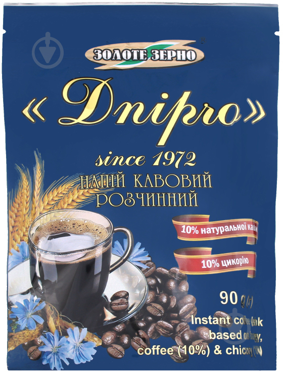 Кавовий напій Золоте зерно розчинний Дніпро м/у 90 г - фото 1