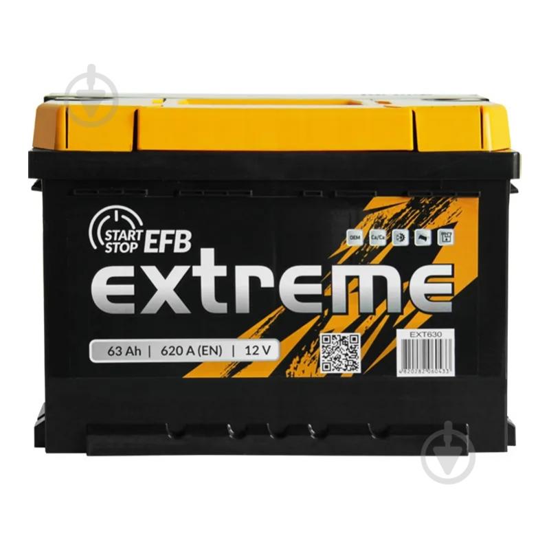 Аккумулятор автомобильный Extreme EFB 63Ah 620A 12V «+» справа (EEFB630) - фото 1
