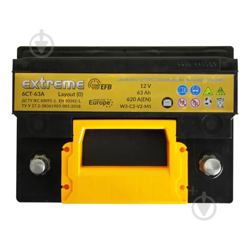 Аккумулятор автомобильный Extreme EFB 63Ah 620A 12V «+» справа (EEFB630) - фото 4