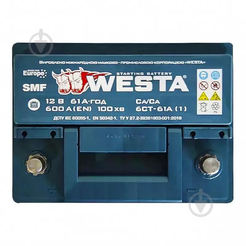 Аккумулятор автомобильный Westa 61Ah 600A 12V «+» слева (WPR611) - фото 3