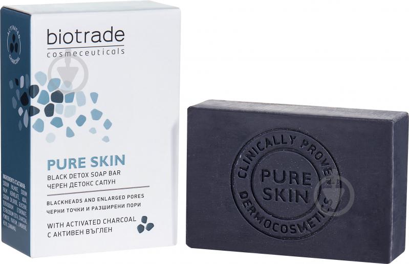 Мило Biotrade Pure Skin детокс для шкіри обличчя та тіла з розширеними порами 100 г - фото 1