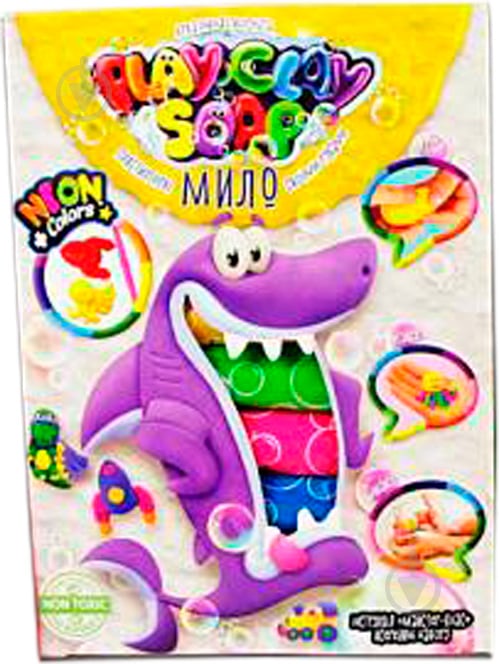 Мило пластилінове Danko Toys play clay soap серед. PCS-03-01U,02U,03U,04U - фото 1