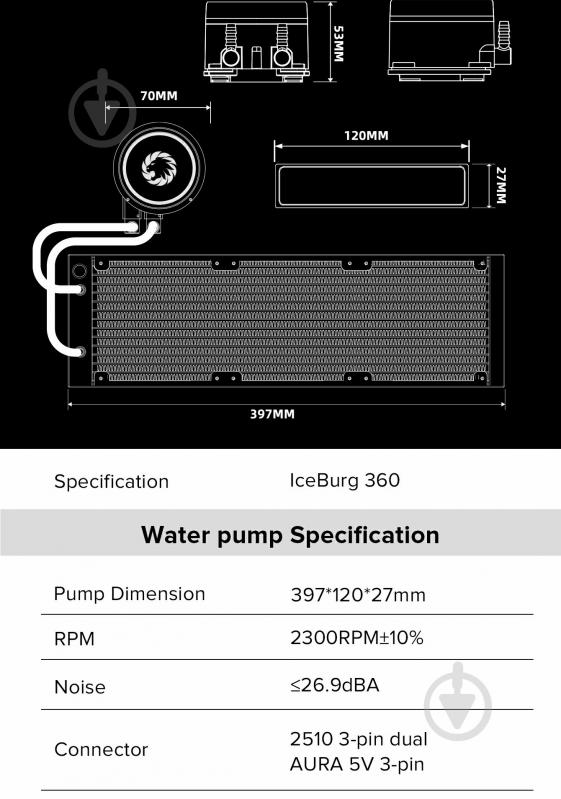 Система водяного охолодження GameMax IceBurg 360 Infinity - фото 4