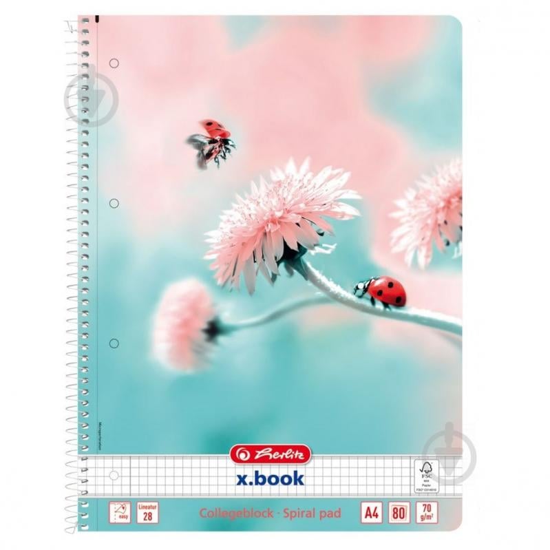 Блокнот Happy Days Lucky Beetles Комахи А4 80 аркушів клітинка 50039302B Herlitz - фото 1