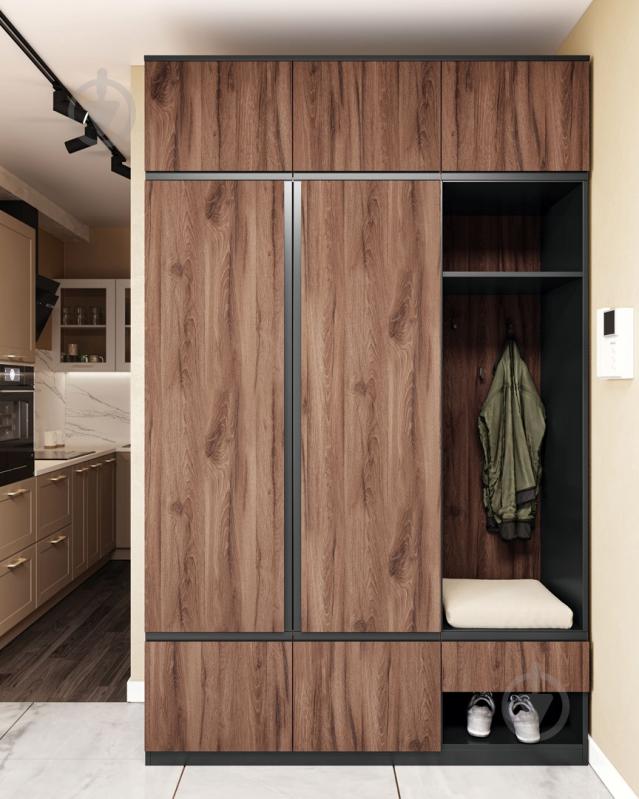 Прихожая Світ Меблів Фрида 2405х1500х520 мм черный - фото 2