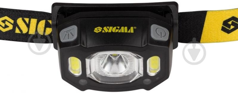 Ліхтар налобний Sigma Led 300 Lm чорний із жовтим 5390231 - фото 4