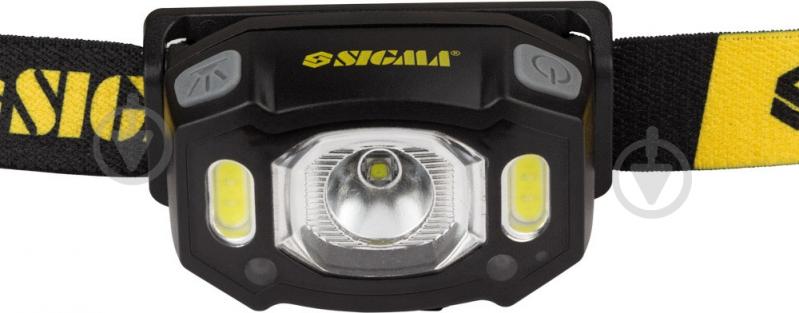 Ліхтар налобний Sigma Led 300 Lm чорний із жовтим 5390231 - фото 3