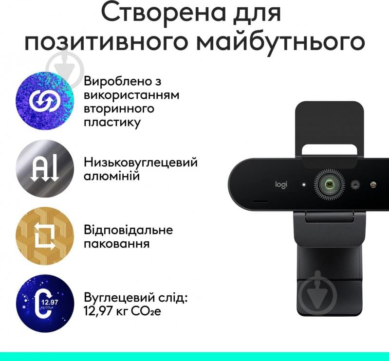 Веб-камера Logitech Brio 4K Ultra HD Graphite (L960-001718) - фото 8 Веб-камера Logitech Brio 4K Ultra HD Graphite (L960-001718) - фото 8