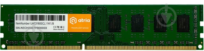 Оперативная память ATRIA SODIMM DDR3 8 GB (1x8GB) 1600 MHz (UAT31600CL11K1/8) - фото 1 Оперативная память ATRIA SODIMM DDR3 8 GB (1x8GB) 1600 MHz (UAT31600CL11K1/8) - фото 1