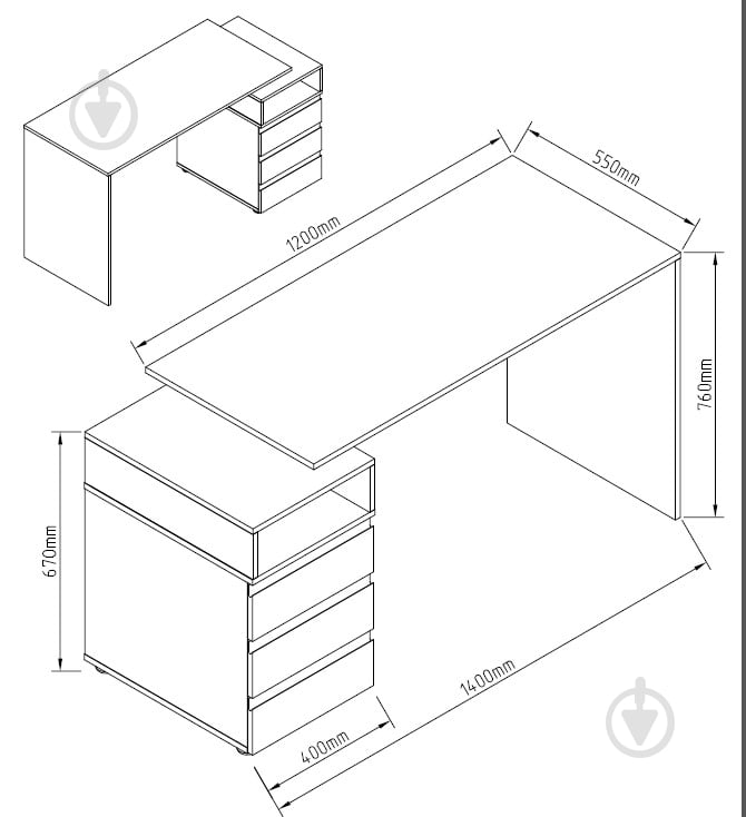 Стол письменный Світ Меблів Фрида 1ТН 750х1450х550 мм тоффи/ - фото 2 Стол письменный Світ Меблів Фрида 1ТН 750х1450х550 мм тоффи/ - фото 2