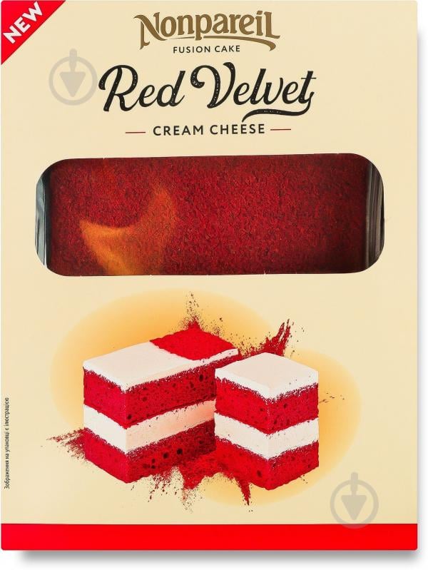 Торт Nonpareil бисквитный Красный бархат Nonpareil лоток 500 г - фото 1 Торт Nonpareil бисквитный Красный бархат Nonpareil лоток 500 г - фото 1