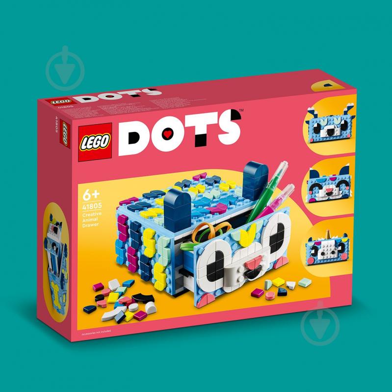 Конструктор LEGO DOTS Ящичек для творчества «Животные» 41805 - фото 8