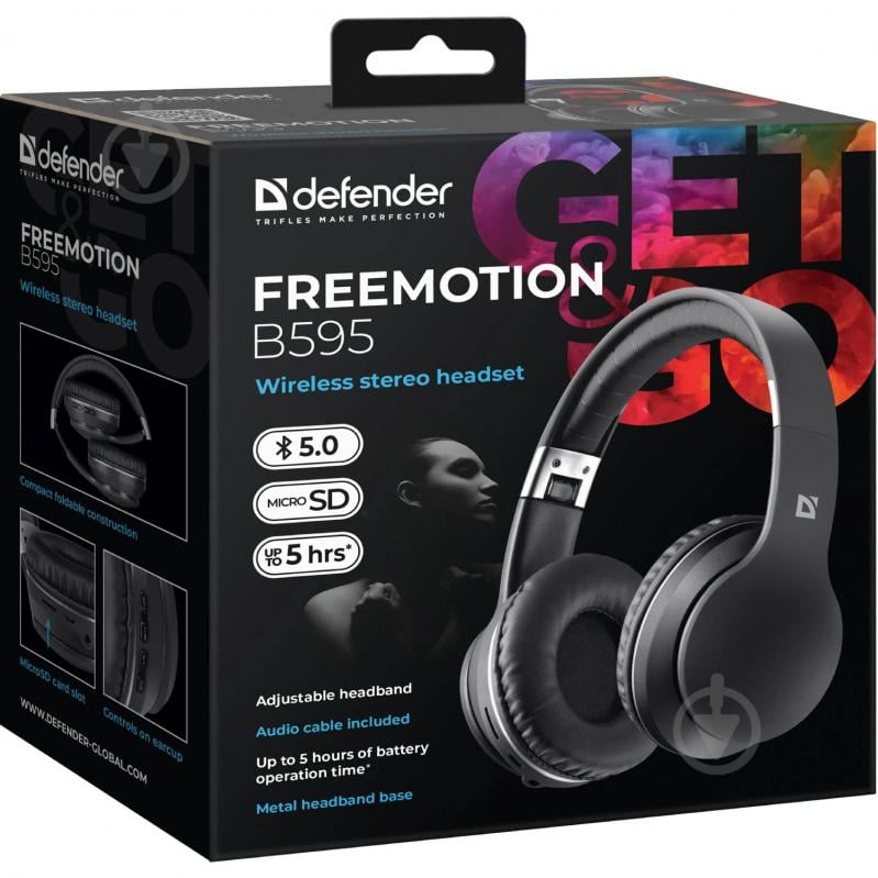 Bluetooth-гарнітура Defender FreeMotion B595 black (63595) - фото 5