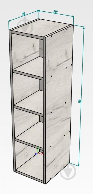 Пенал DC Венето 950х250х290 мм дуб крафт білий / - фото 5 Пенал DC Венето 950х250х290 мм дуб крафт білий / - фото 5