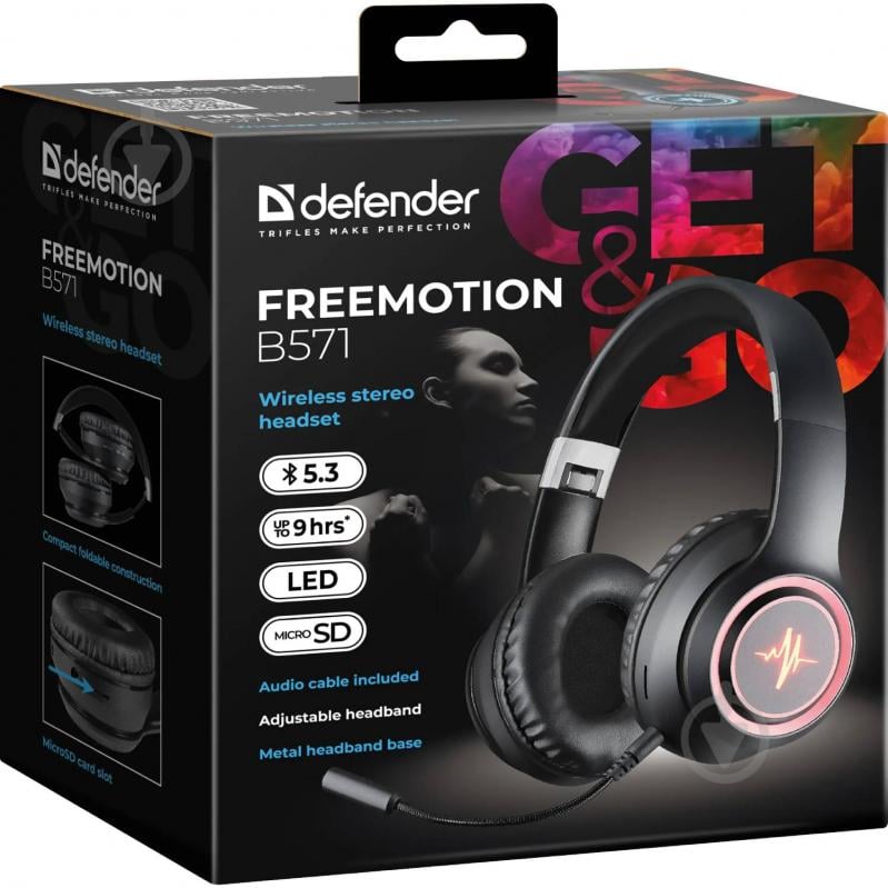 Bluetooth-гарнитура Defender FreeMotion B571 black (63572) - фото 5