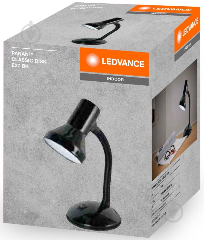 Настольная лампа Ledvance 1x40 Вт E27 черный PANAN CLASSIC DISK E27 BK - фото 3