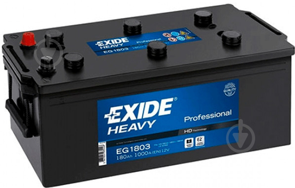 Аккумулятор автомобильный EXIDE 6СТ 180Ah 1000A «+» слева (EG1803) - фото 1