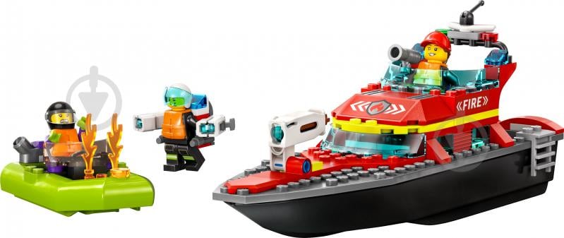 Конструктор LEGO City Спасательный пожарный катер 60373 - фото 3