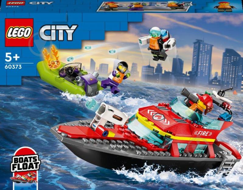 Конструктор LEGO City Спасательный пожарный катер 60373 - фото 1