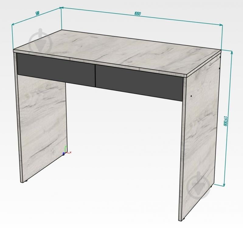 Стіл DC Венето 800х1000х500 мм дуб тахо/чорний/дуб тахо - фото 6 Стіл DC Венето 800х1000х500 мм дуб тахо/чорний/дуб тахо - фото 6