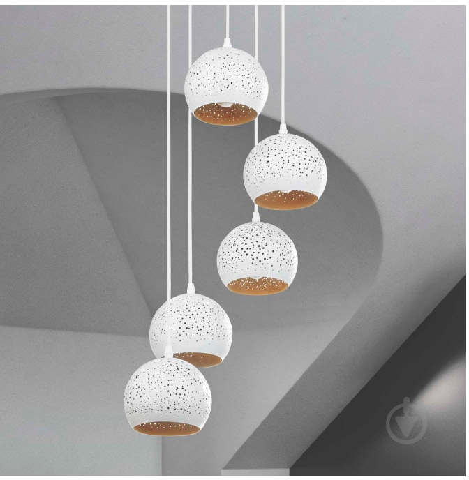 ВИТРИНА! Подвес TK Lighting Brillo 1PL 1x60 Вт E27 белый/золото - фото 2