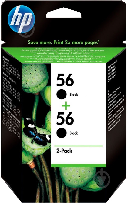 Набор картриджей HP №56 Black 2-Рack C9502AE черный C9502AE - фото 1 Набор картриджей HP №56 Black 2-Рack C9502AE черный C9502AE - фото 1