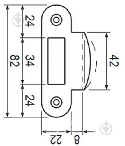 Планка AGB загнута B.01000.13.22 82 мм 30 мм - фото 2