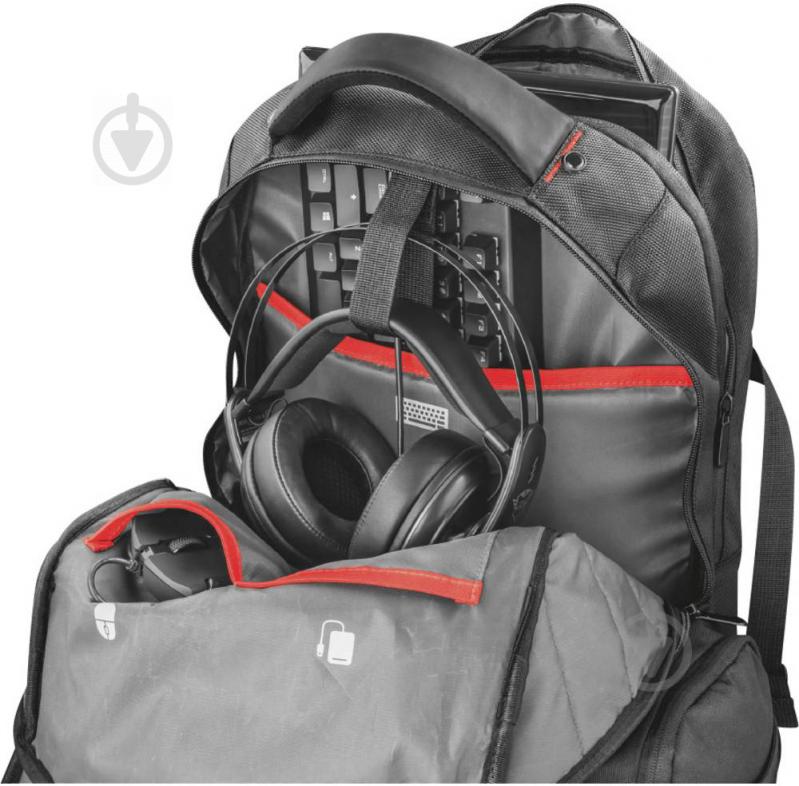 Рюкзак Trust GXT 1250 17.3" black (22571) Hunter gaming backpack - фото 5