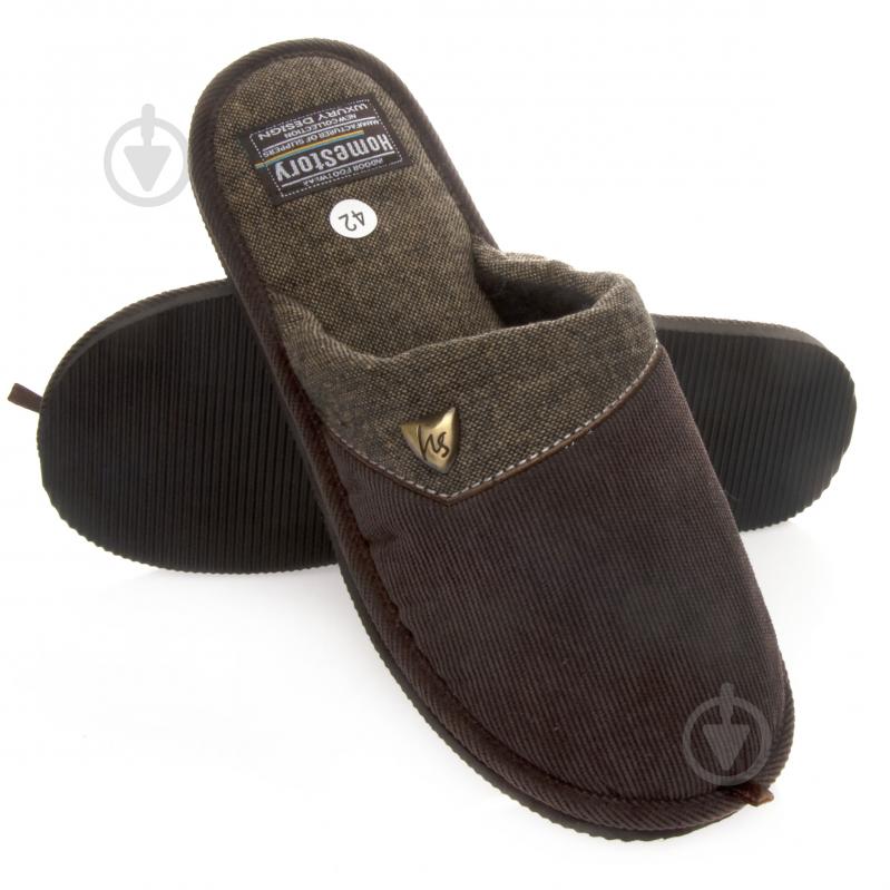 Тапки домашние Home Story 231081-12 р.46 коричневый - фото 1 Тапки домашние Home Story 231081-12 р.46 коричневый - фото 1