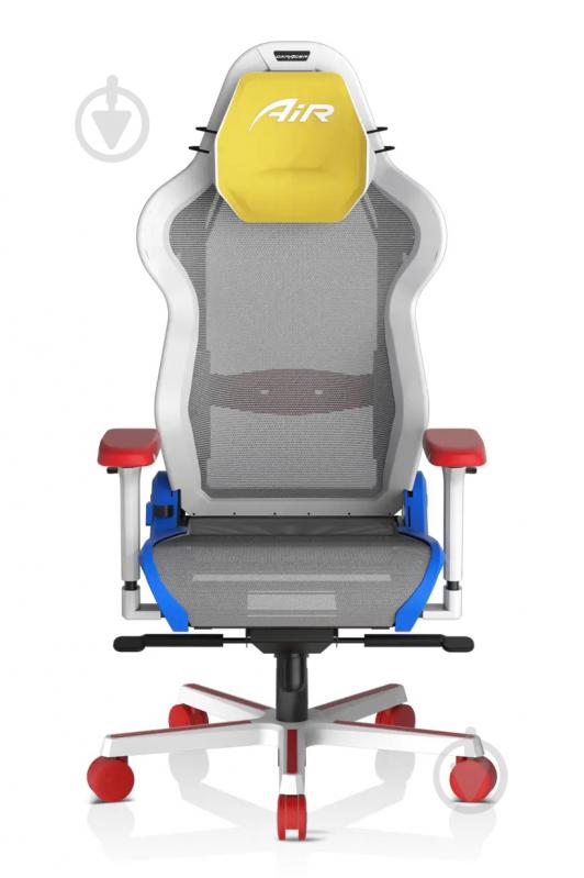 Крісло DXRacer Air PRO (AIR-R1S-WRB.G-B3-NVF) біло-синьо-червоний/жовтий - фото 1