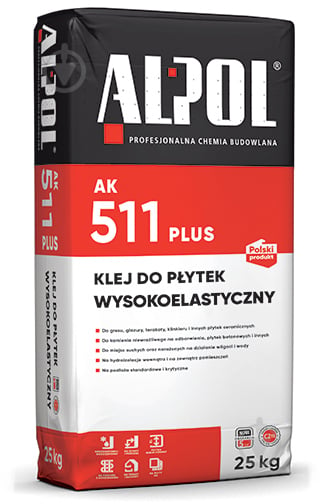 Клей для плитки Alpol высокоэластичный AK 511 PLUS 25 кг - фото 1