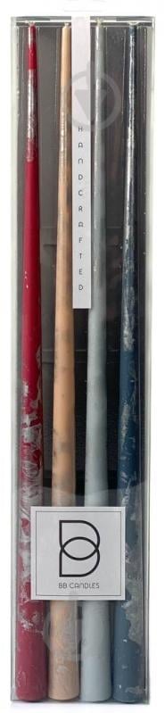 Набір свічок Мікс зі сріблом 45 см 4 шт. BB CANDLES - фото 1