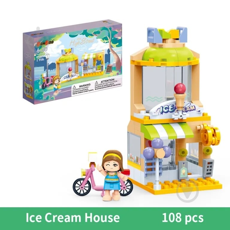 Конструктор BanBao Будинок морозива Mini High-Street Series ET807 - фото 2