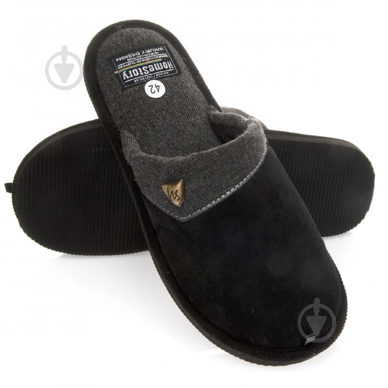 Капці домашні Home Story 231081-1 р.41 чорний - фото 1 Капці домашні Home Story 231081-1 р.41 чорний - фото 1