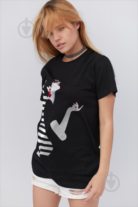 Футболка YAPPI Oversize WB3047 р.M черный - фото 1