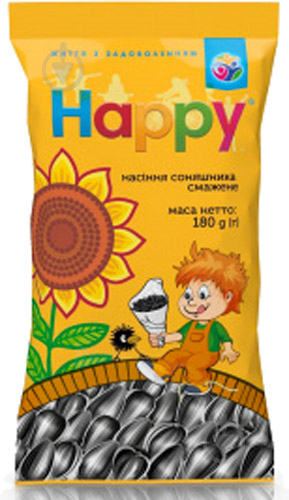 Насіння соняшника ТМ HAPPY смажене 180гр 4820149161280 - фото 1