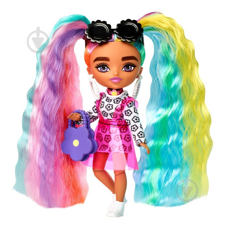 Мінілялька Barbie "Екстра" леді-веселка HHF82 - фото 1 Мінілялька Barbie "Екстра" леді-веселка HHF82 - фото 1