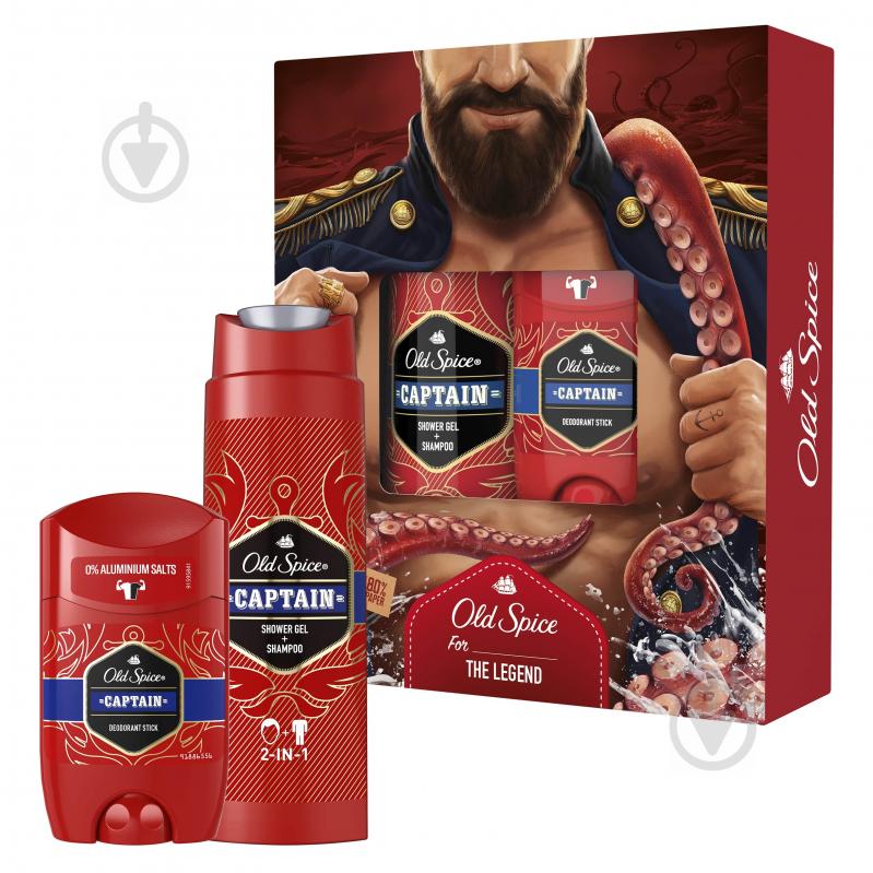 Набор подарочный для мужчин Old Spice Dark Captain с твердым дезодорантом и гелем для душа - фото 3