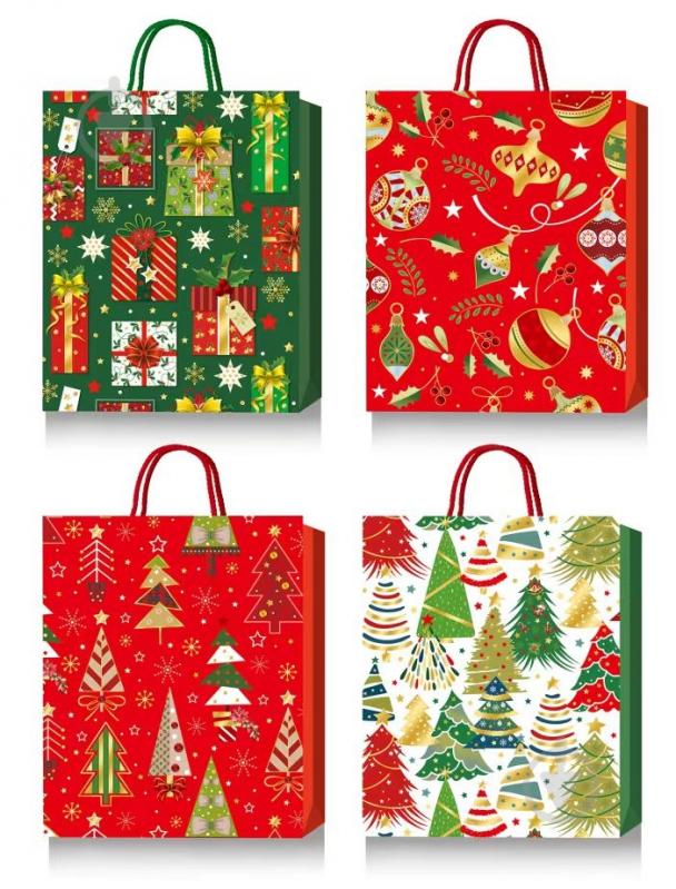 Пакет подарочный новогодний 18cмх22 см ДЕЛЮКС детские дизайны Happycom International - фото 1 Пакет подарочный новогодний 18cмх22 см ДЕЛЮКС детские дизайны Happycom International - фото 1