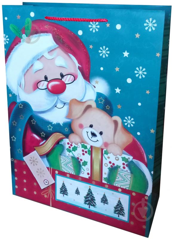 Пакет подарочный бумажный новогодний 41 смх32 см ДЕЛЮКС детские дизайны Happycom International - фото 1