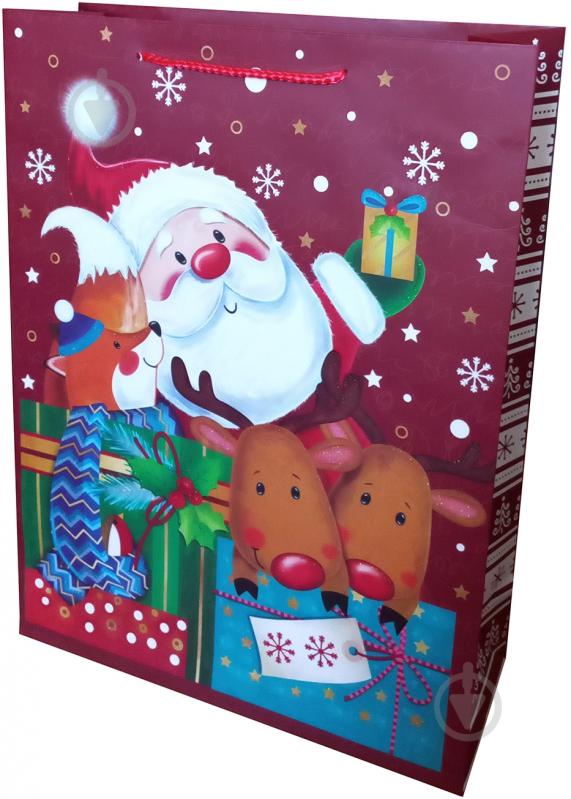 Пакет подарочный бумажный новогодний 41 смх32 см ДЕЛЮКС детские дизайны Happycom International - фото 2