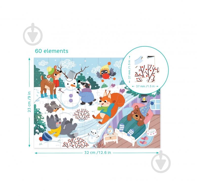 Пазл DoDo Зимние животные, 60 элементов 300578 - фото 3 Пазл DoDo Зимние животные, 60 элементов 300578 - фото 3