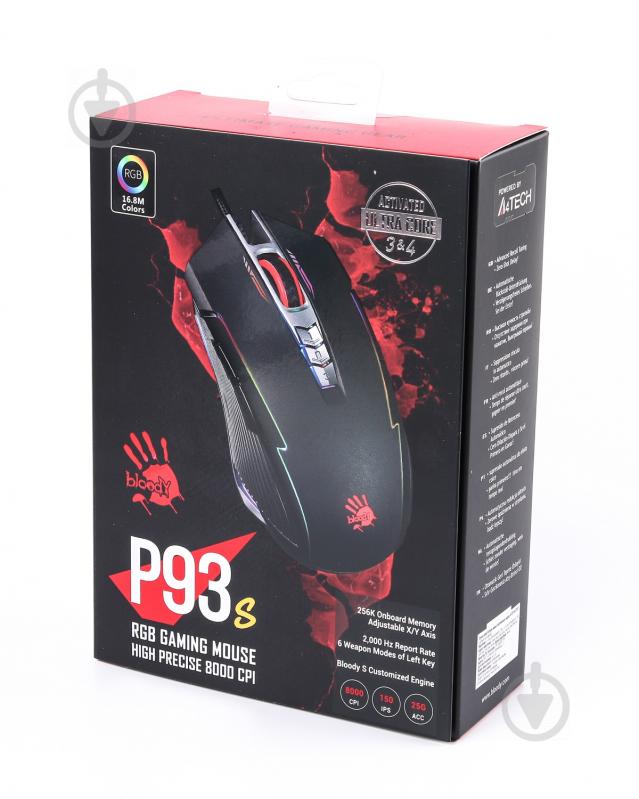 Мышка A4Tech игровая P93s Bloody (Stone black) Activated - фото 4