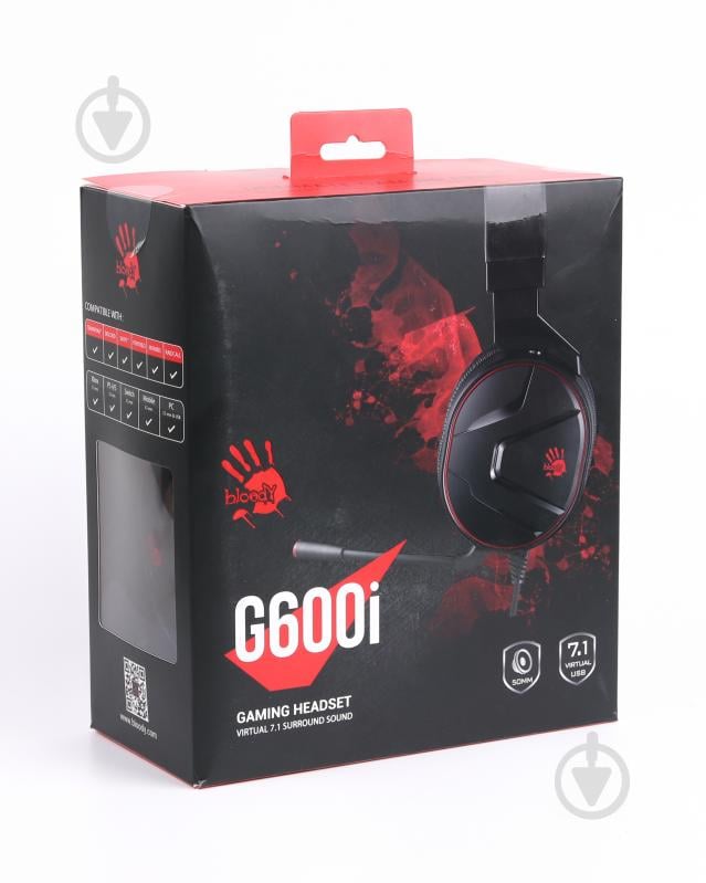 Навушники A4Tech (G600i Bloody (Black)) ігрові з мікрофоном + USB adaptor - фото 6