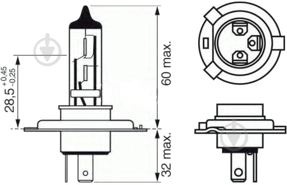 Автолампа галогенна Bosch Plus 50% H7 55 Вт 1 шт.(1 987 301 042) - фото 3