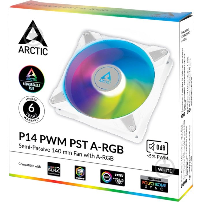 Вентилятор для корпуса Arctic P14 PWM PST A-RGB (ACFAN00276A) - фото 4