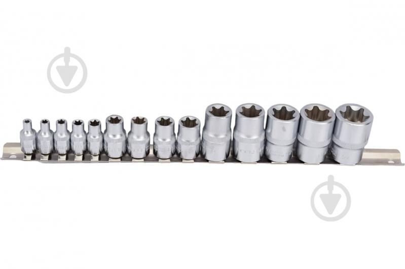 Набор головок Е-профиль 1/4", 3/8", 1/2" (Е4-Е24) Rock FORCE 15 шт. RF-4158 - фото 3 Набор головок Е-профиль 1/4", 3/8", 1/2" (Е4-Е24) Rock FORCE 15 шт. RF-4158 - фото 3